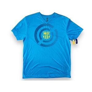 N8 Official Barcelona FCB V Neck T-Shirt Men's Size XL NWT New Slim Fit Futbol L